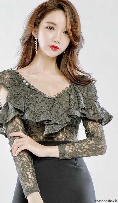 مدل لباس مجلسی دانتل کره ای