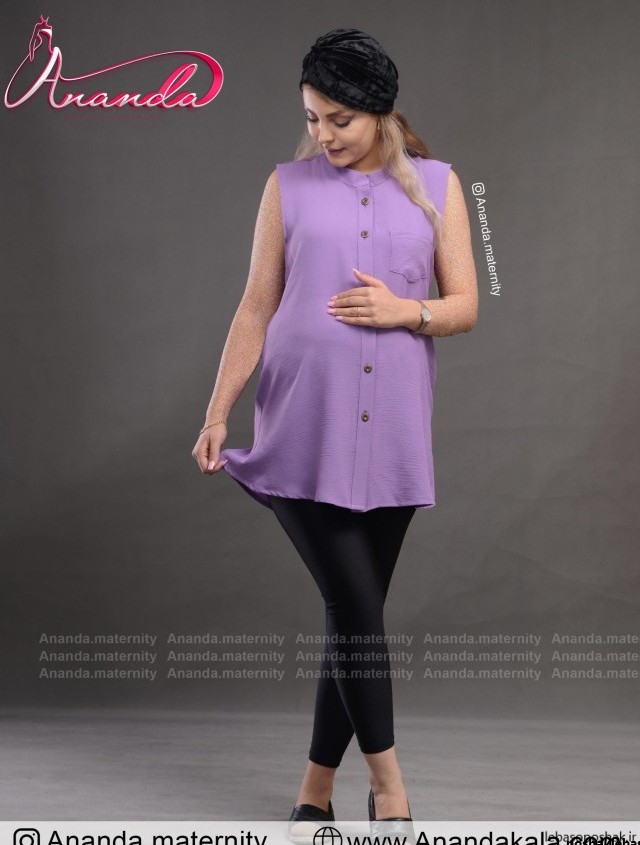 مدل لباس حاملگی با پارچه ابروبادی