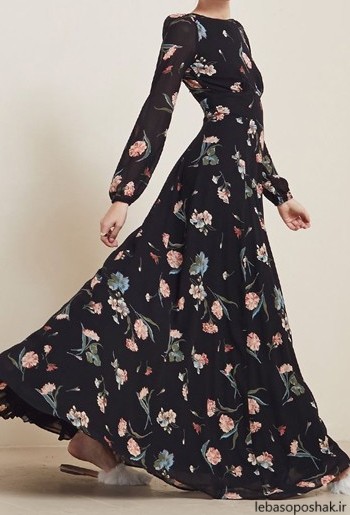 مدل لباس حریر گلدار