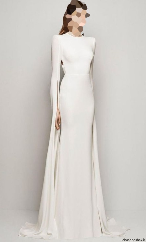 مدل لباس حریر سفید بلند