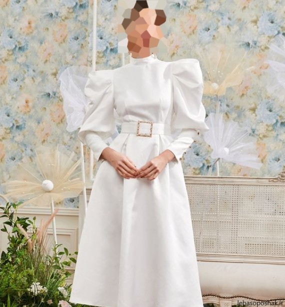 مدل لباس حریر سفید بلند
