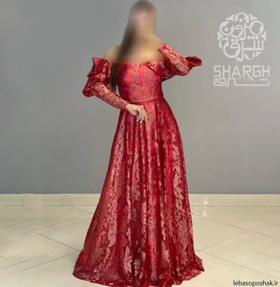 مدل لباس مجلسی گیپور و حریر بلند