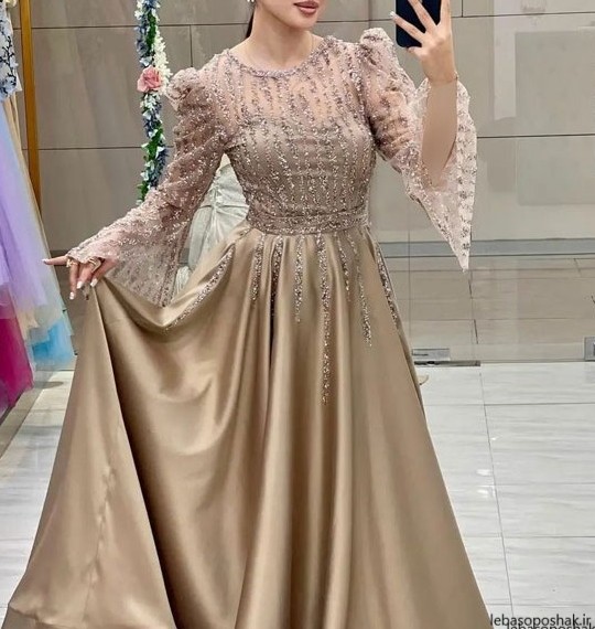 مدل لباس مجلسی گیپور بلند اینستاگرام