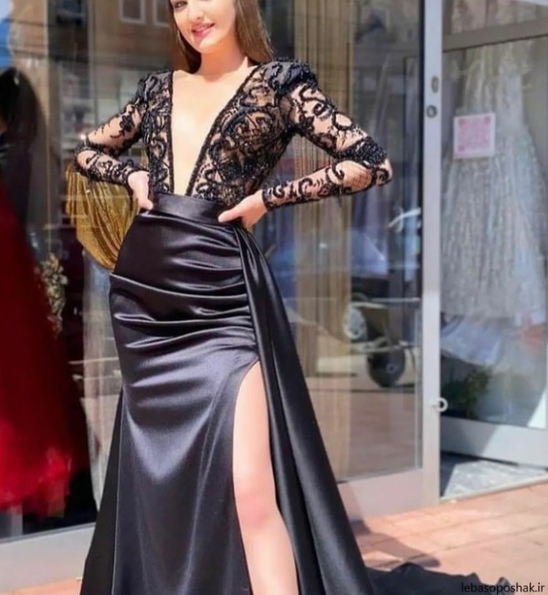 مدل لباس مجلسی بلند رنگ مشکی