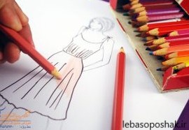 مدل لباس نقاشی با مداد رنگی