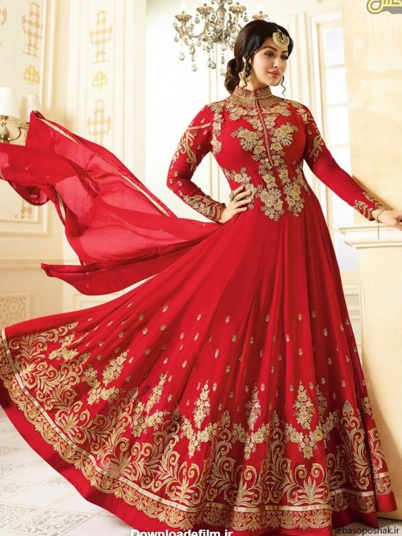 مدل لباس هندی با حریر