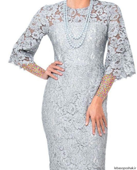 مدل لباس با پارچه گیپور مشکی