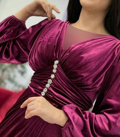 مدل لباس مخمل مجلسی دخترانه اینستاگرام