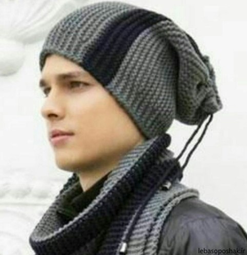 مدل های بافت کلاه و شال گردن مردانه