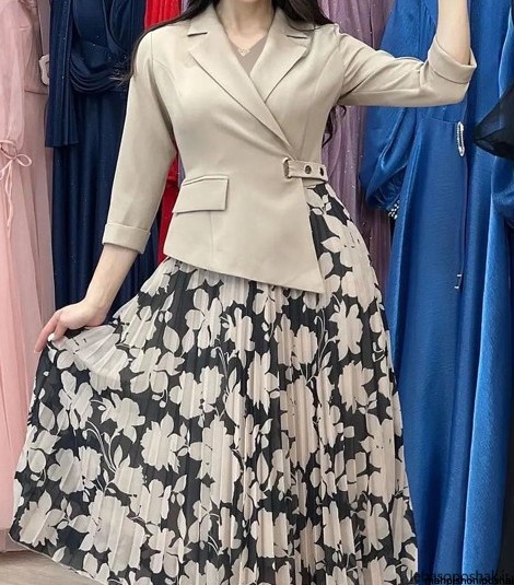 مدل لباس بلوز دامن بلند مجلسی