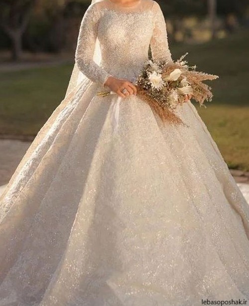 مدل لباس عروس نامزدی رنگی