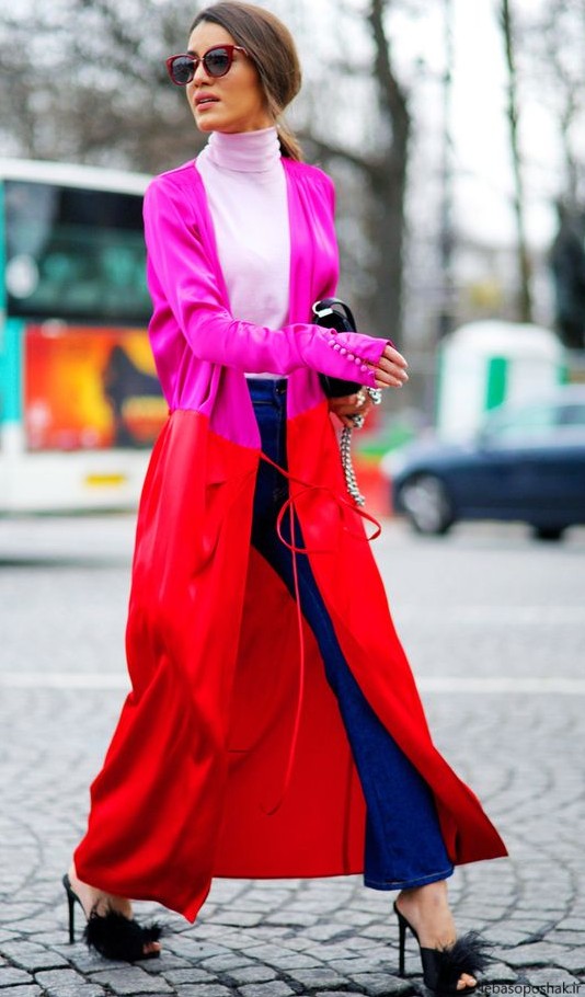 مدل لباس ترکیبی ساده و گلدار