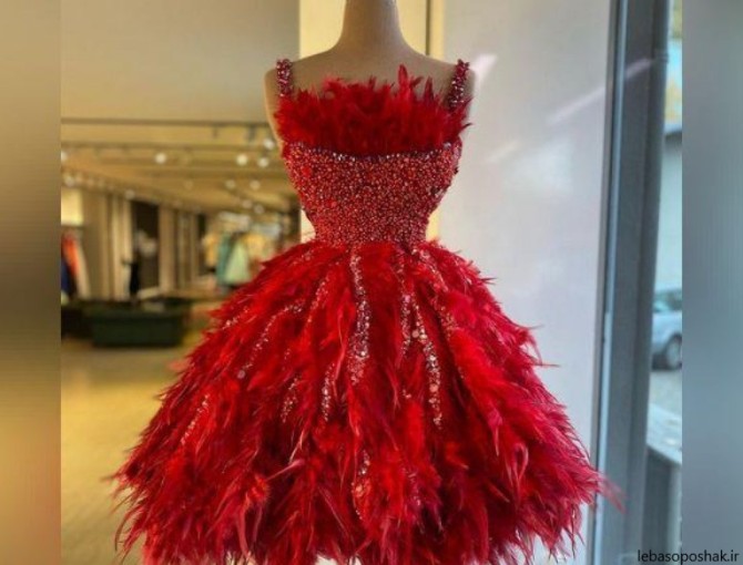 مدل لباس مجلسی دخترانه قرمز شیک