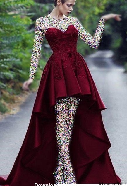 مدل لباس مجلسی قرمز و مشکی دخترانه