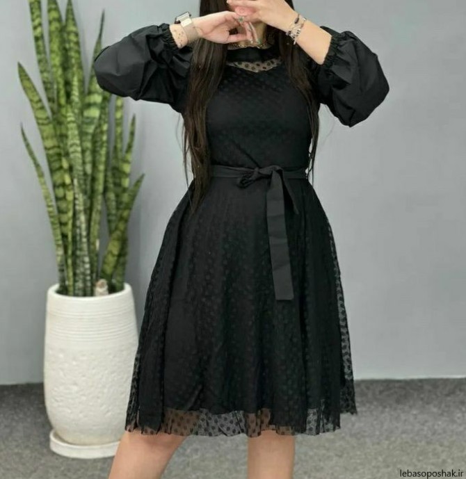 مدل لباس توری سیاه