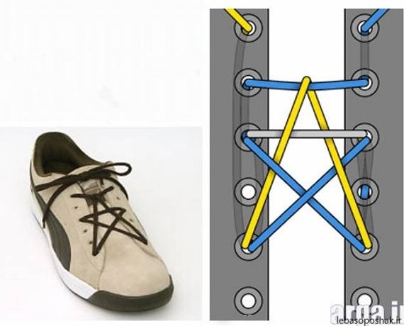 مدل بستن بند کفش ستاره ای