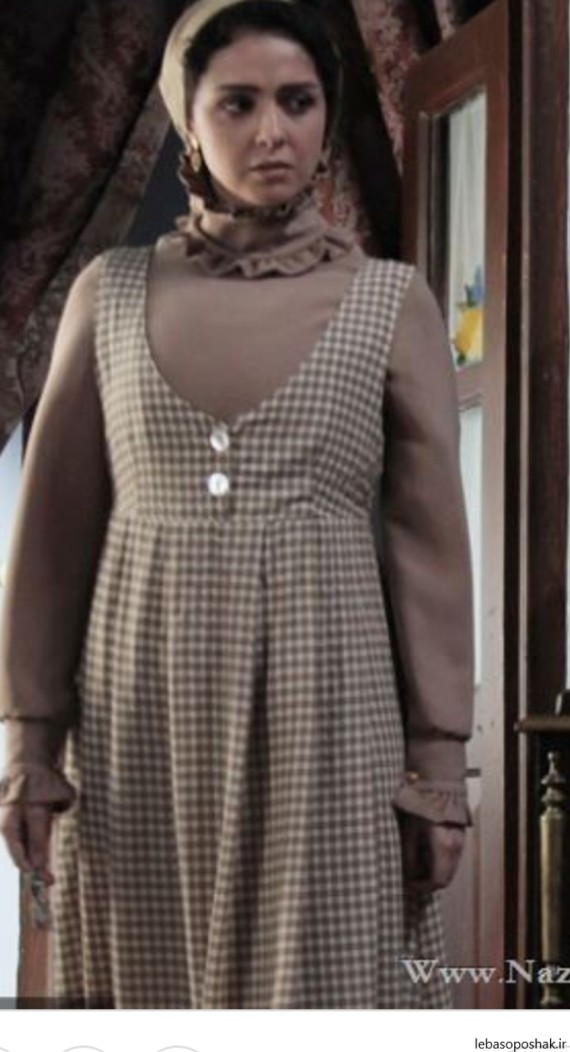 مدل لباس بارداری با پارچه چهارخونه