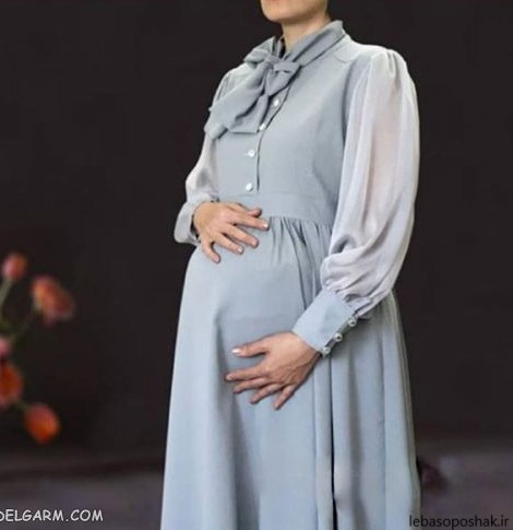 مدل لباس بارداری با پارچه چهارخونه