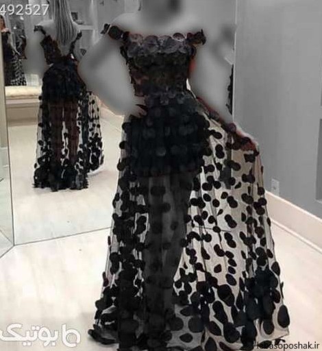 مدل لباس مجلسی گیپور یقه گرد