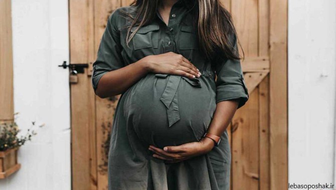 مدل لباس حاملگی با پارچه لمه