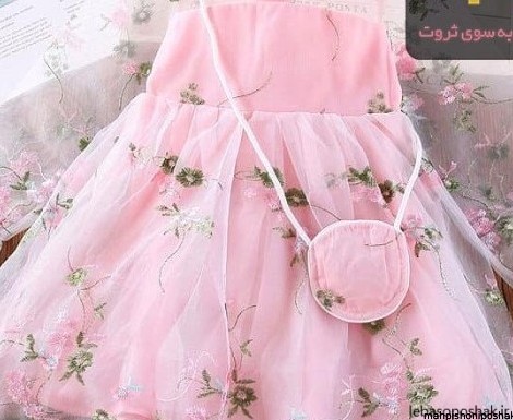 مدل لباس کرپ گلدار بچه گانه